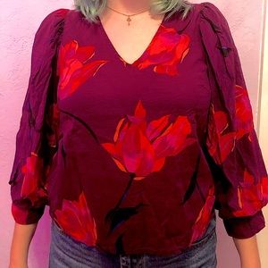 Purple Floral Blouse